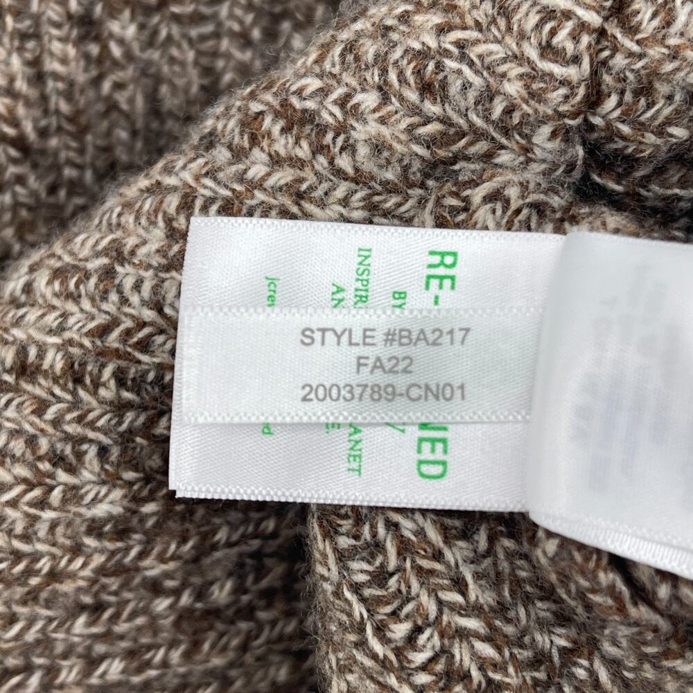 J.CREW Sweater Men S Rugged Merino Wool Blend Cardigan Ribbed Shawl Marled Brown - Picture 12 of 15